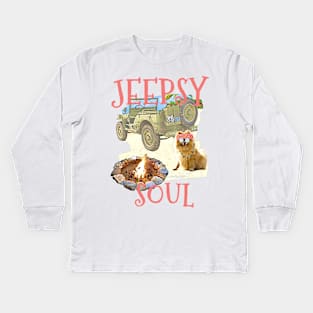 Jeepy Soul Pomeranian Kids Long Sleeve T-Shirt